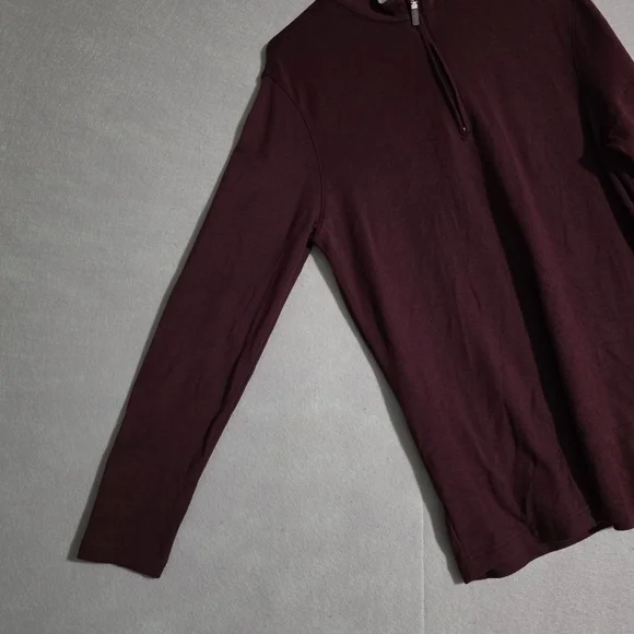 Mizzen & Main Mens 1/4 Zip Burgundy Heather Proflex Pullover Size Medium - Picture 6 of 10